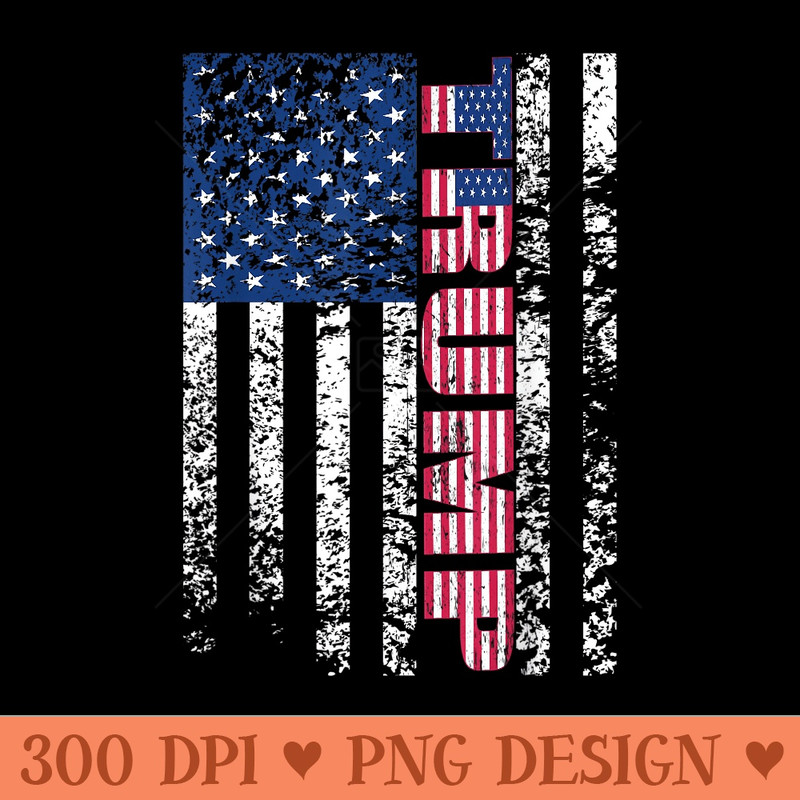 Trump Vintage Retro Distressed USA Flag American trump flags - High Resolution PNG download - Lifetime Access To Purchased Files