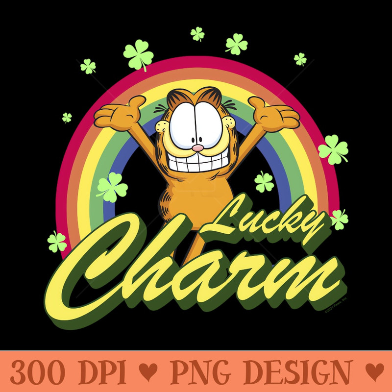 Garfield St. Patricks Day Garfield Lucky Charm Rainbow Sweatshirt - PNG Design Files - Defying the Norms