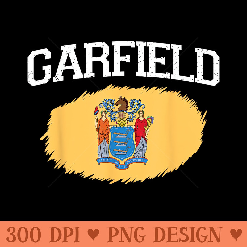GARFIELD NJ NEW JERSEY Flag Vintage USA Sports - Printable PNG Graphics - Boost Your Success with this Inspirational PNG Download