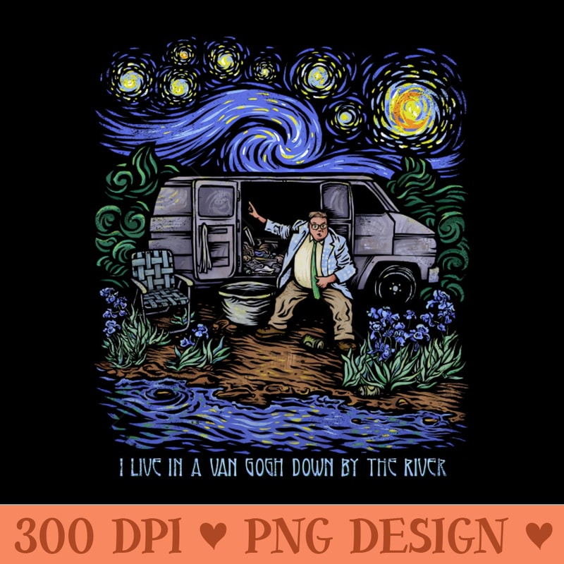 Van Gogh Down By the River - PNG design assets - Quick And Seamless Download Process
