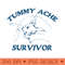Tummy Ache Survivor T , Tummy Ache , Meme T , Vintage Cartoon T , Aesthetic , Unisex - Sublimation PNG Designs - Spice Up Your Sublimation Projects