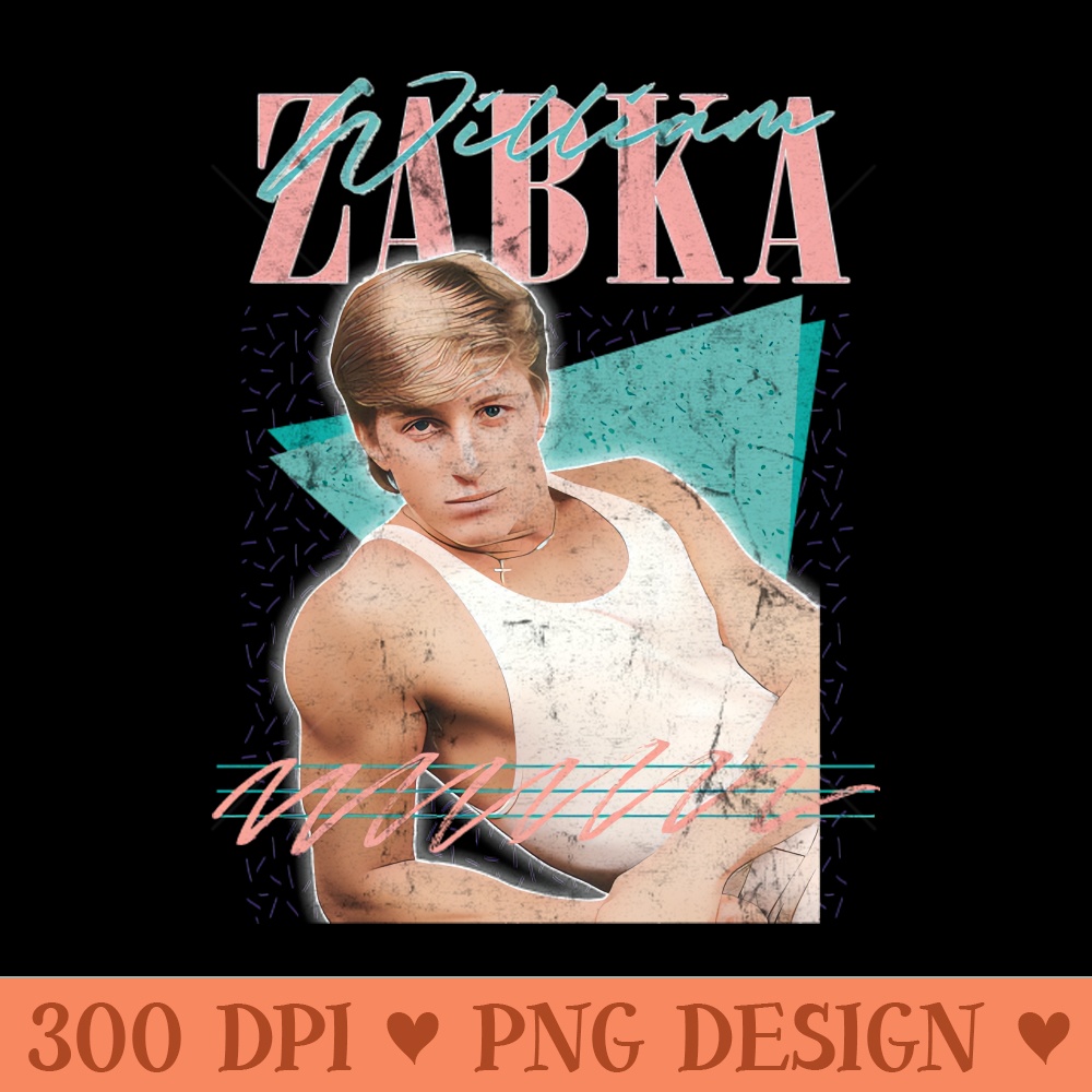 William Zabka 80s Retro Style Fan Design - PNG clipart download - Perfect for Personalization