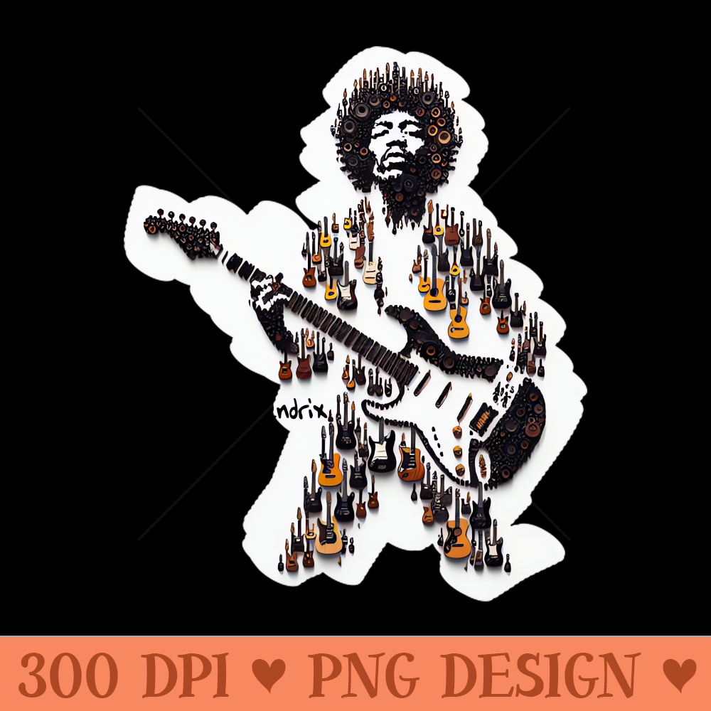 Jimi Hendrix - PNG graphics - Stunning Sublimation Graphics