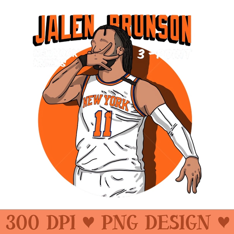 Jalen Brunson 3 Point Celebration - PNG Clipart for Graphic Design - Unique And Exclusive Designs