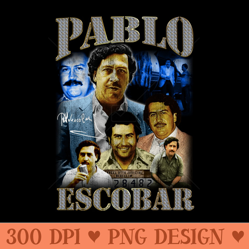Pablo escobar bootleg vintage 90s design - High Resolution PNG Designs - Eco Friendly And Sustainable