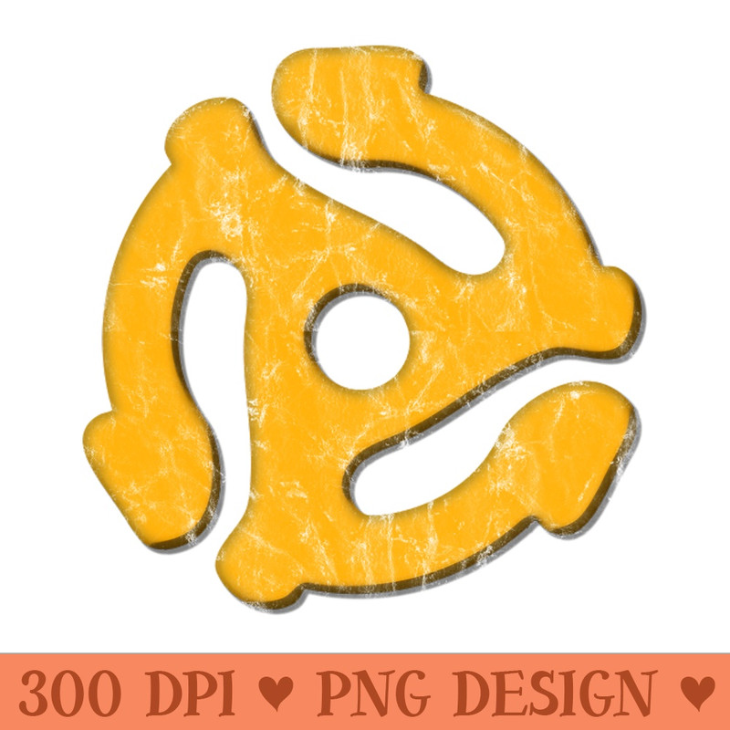 45 Record Adapter Distressed - High Quality PNG files - High Resolution And Print Ready Designs