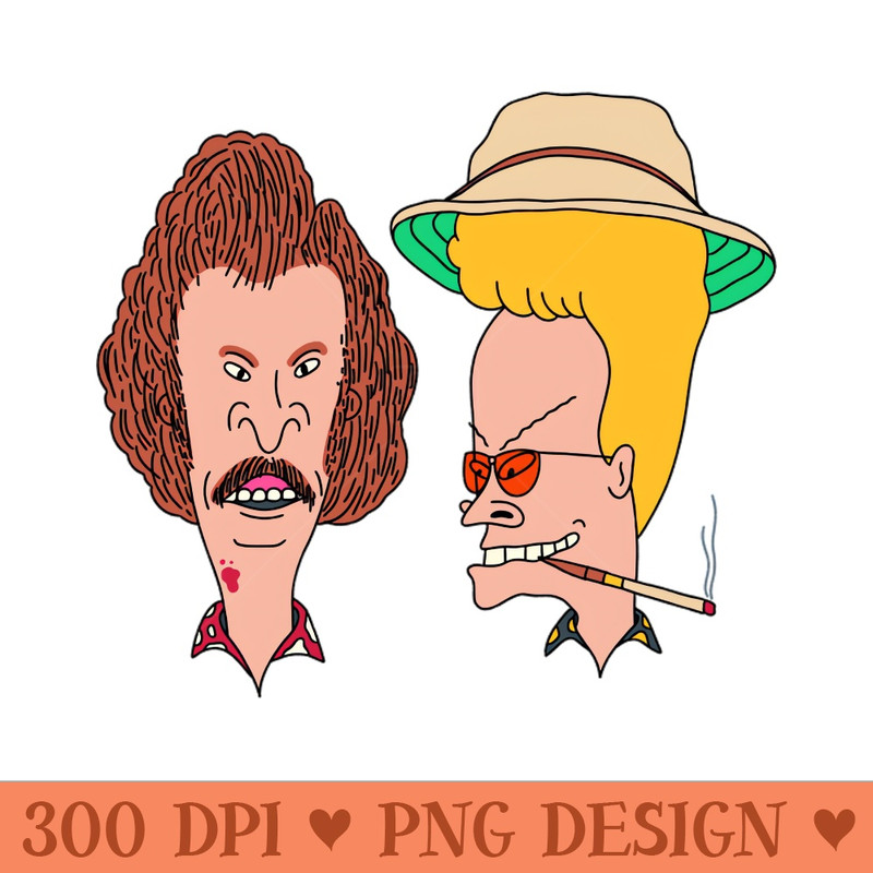 Beavis and Butthead in the style of Fear and Loathing in Las Vegas - Free PNG download - Transform Your Sublimation Creations
