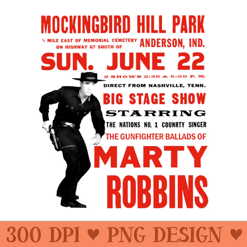 Marty Robbins Concert Poster - High Resolution PNG download - Perfect for Personalization