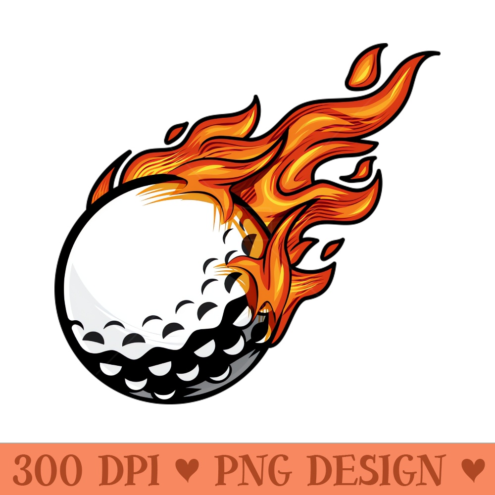 Golf Ball Fire Sport Competition - PNG design assets - High Resolution And Print Ready Designs