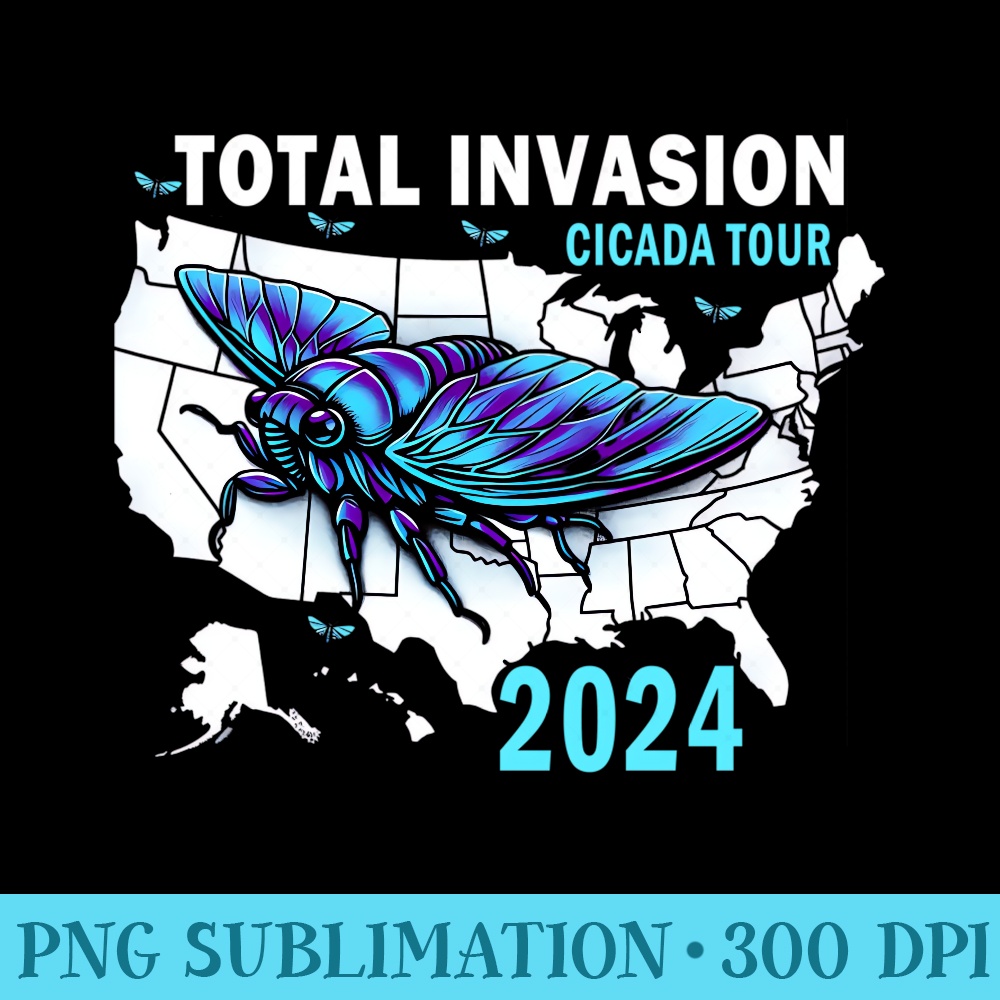 Cicada Tour 2024 Cicada American Map Cicadas invasion 2024 - PNG Clipart - Limited Edition And Exclusive Designs