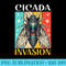 Funny Cicadas Invasion 2024 Brood Bug Lover Entomologist Premium - PNG Download - Eco Friendly And Sustainable Digital Products