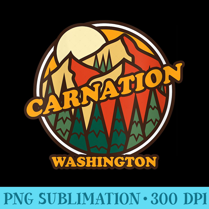 Womens Vintage Carnation, Washington Mountain Hiking Souvenir Print - Unique PNG Artwork - Boost Your Success with this Inspirational PNG Download