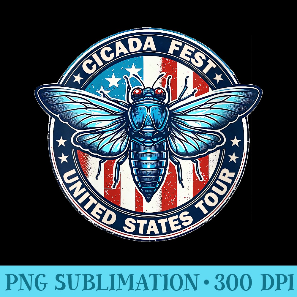 Womens Entomology Lover Cicada Fest Tour 2024 bruh we out dabbing - PNG Graphics - Unique And Exclusive Designs