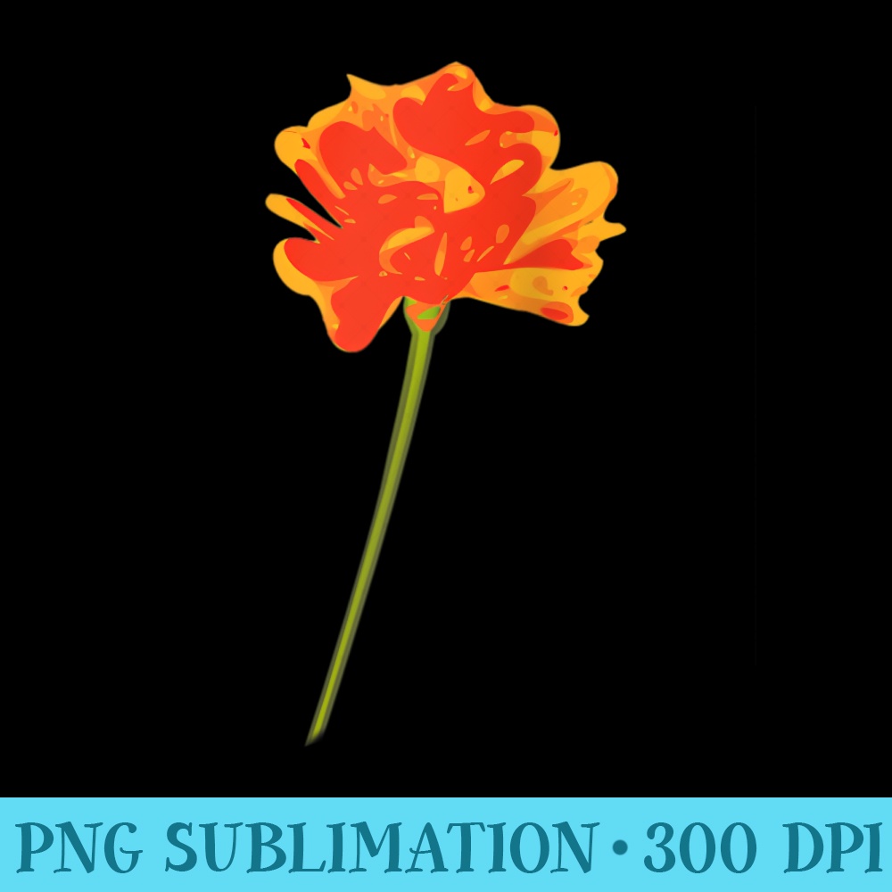Orange Carnation Flower Raglan Baseball - PNG Templates - Unlock Vibrant Sublimation Designs