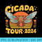 Womens Retro Groovy Cicada Tour 2024 Year Of The Cicada Emergence - Printable PNG Graphics - Perfect for Creative Projects