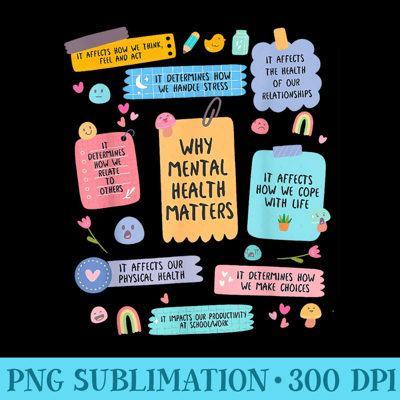 Mental Health Matters Human Brain Illness Awareness Reasons - PNG Download Transparent Background - Perfect for Creative Projects