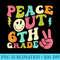 Peace Out 6th Grade Groovy Graduation Last Day of School - PNG Sublimation - Bold & Eye-catching