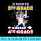 Goodbye 3rd Grade Hello 4th Last Day Of School Unicorn Dab - Shirt Artwork Download - High Resolution And Print-Ready Designs