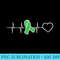 Mental Health Heartbeat Green Ribbon Awareness Men - High Resolution Shirt PNG - Stunning Sublimation Graphics