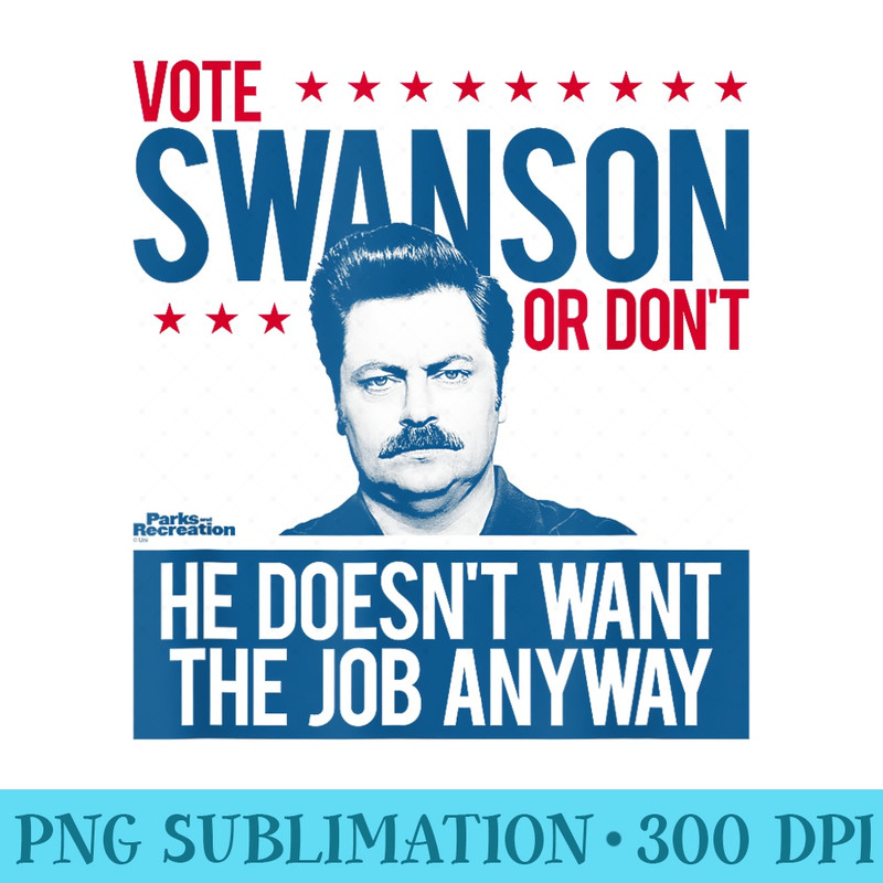 Parks & Recreation Vote Swanson - Mug Sublimation PNG - Premium Quality PNG Artwork
