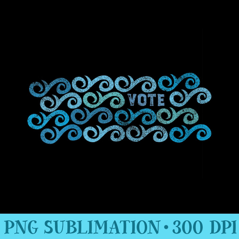 Womens VOTE Democrat Blue Wave Design - PNG Prints - Create with Confidence