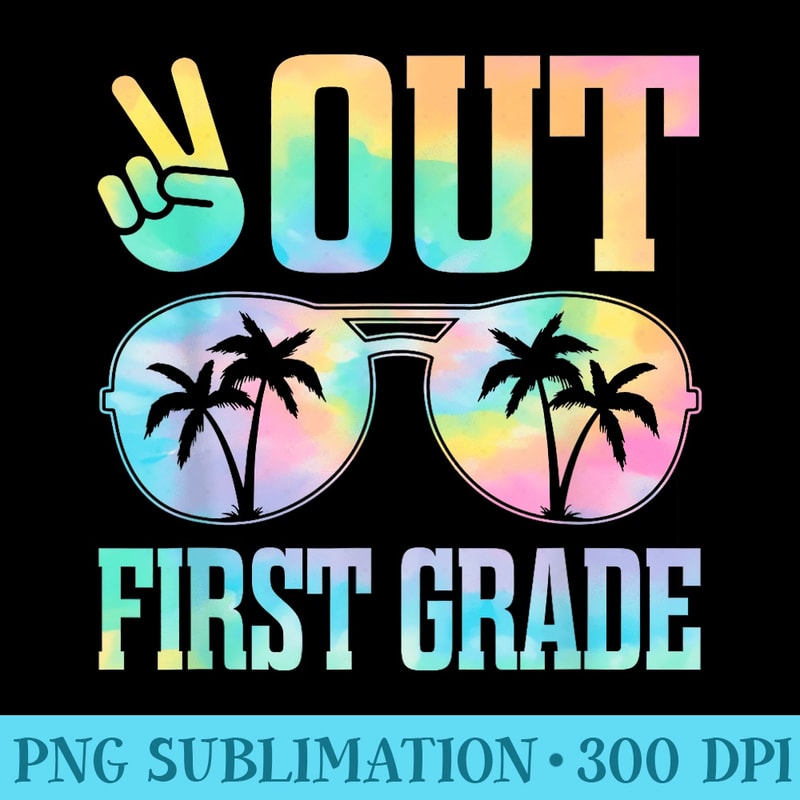 Peace Out First Grade Last Day of School Graduation - Transparent Shirt Clip Art - Enhance Your Apparel with Stunning Detail