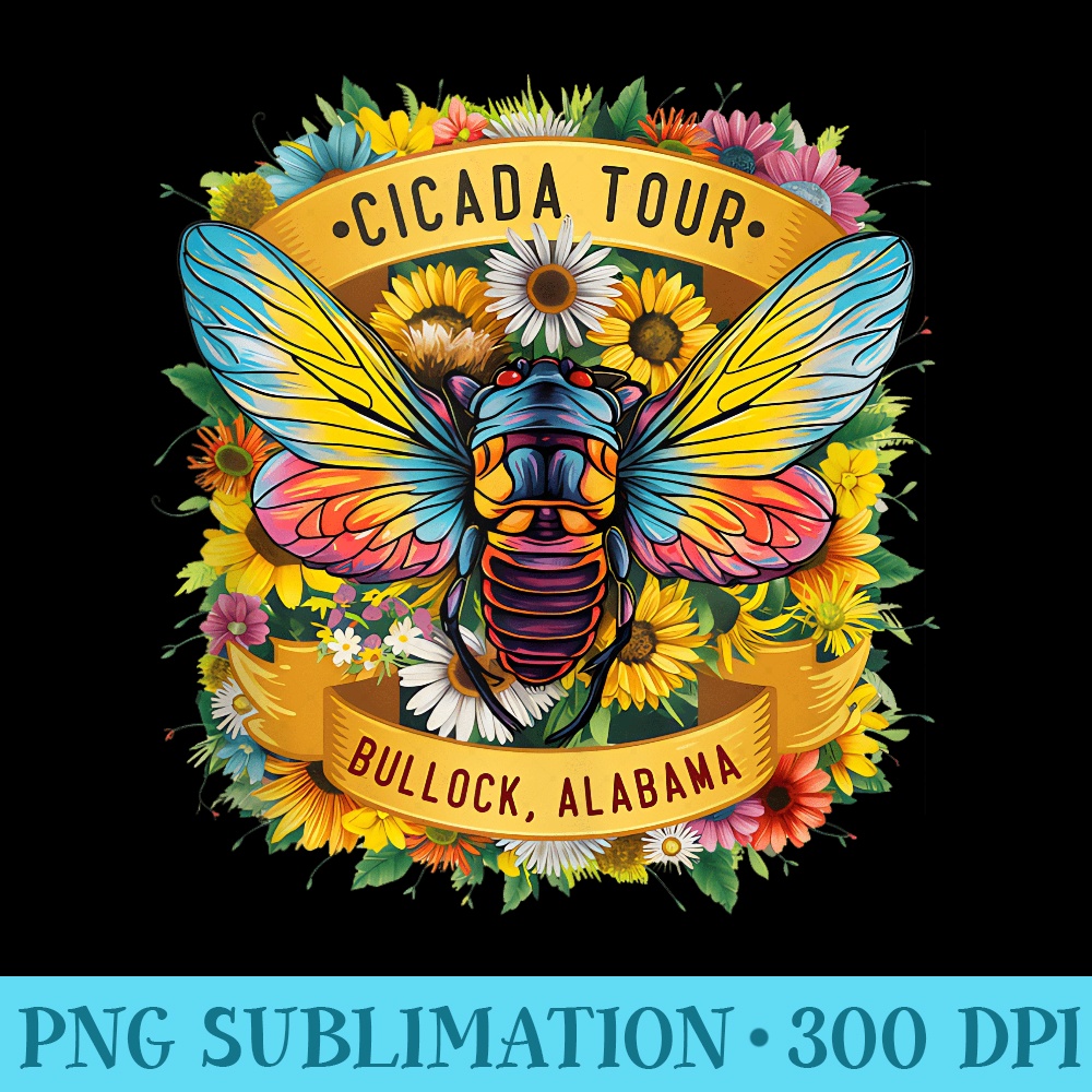 Cicada Tour 2024 BULLOCK ALABAMA Floral - PNG Graphics - Trendsetting And Modern Collections