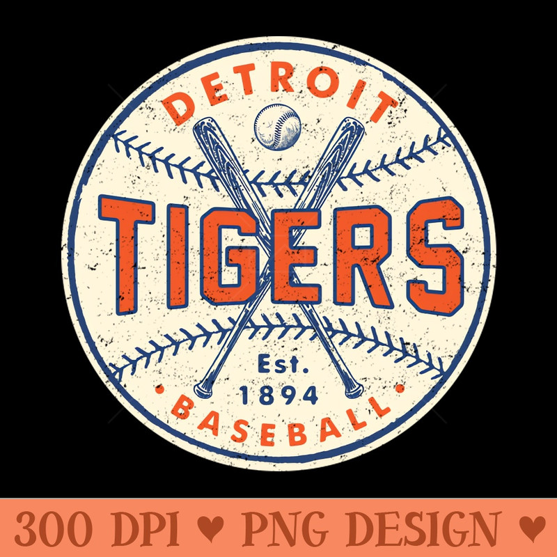 Old Style Detroit Tigers 2 by Buck - PNG download for graphic design - Premium Quality PNG Artwork