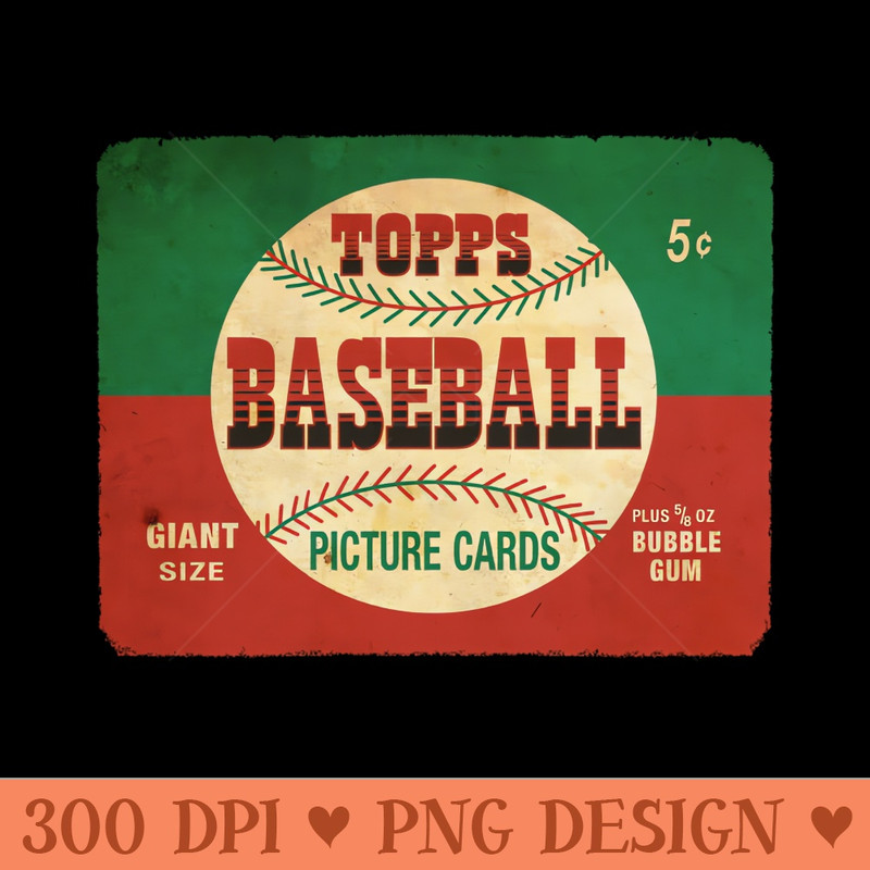 VINTAGE BASEBALL bubble gum - Clipart PNG - Perfect for Personalization