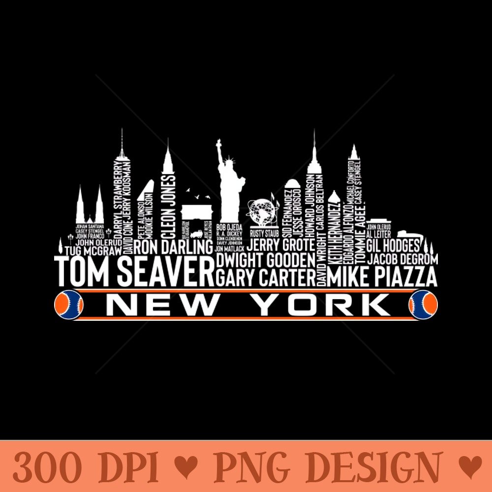 New York Baseball Team All Time Legends, New York City Skyline - High Resolution PNG image download - Lifetime Access To Purchased Files