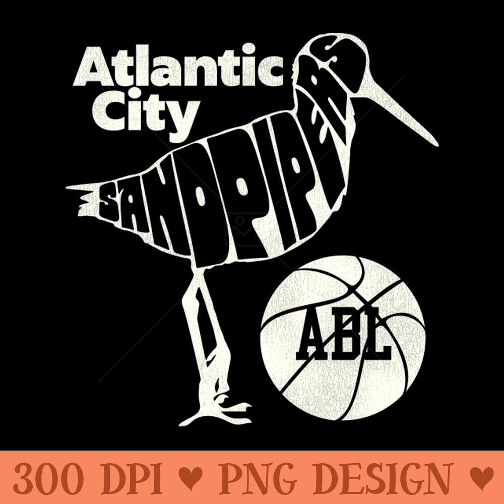 Defunct Atlantic City Sandpipers Basketball Team - PNG graphics - Unlock Vibrant Sublimation Designs