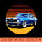 1967 Blue Camaro American Muscle Vintage - PNG Art Files - Trendsetting And Modern Collections