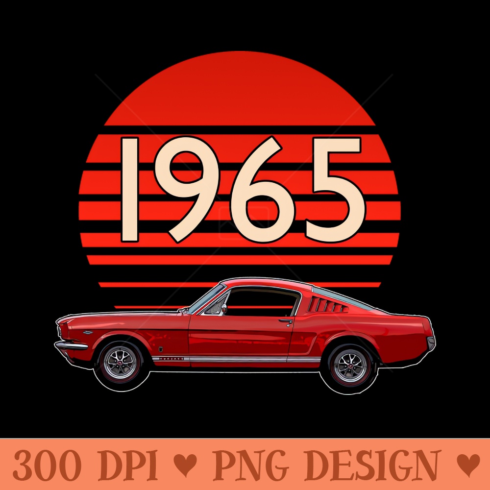 1965 Mustang Fastback GT - Printable PNG Images - Limited Edition And Exclusive Designs