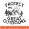 Protect The Great Outdoors - Printable PNG Images - Versatile And Customizable Designs