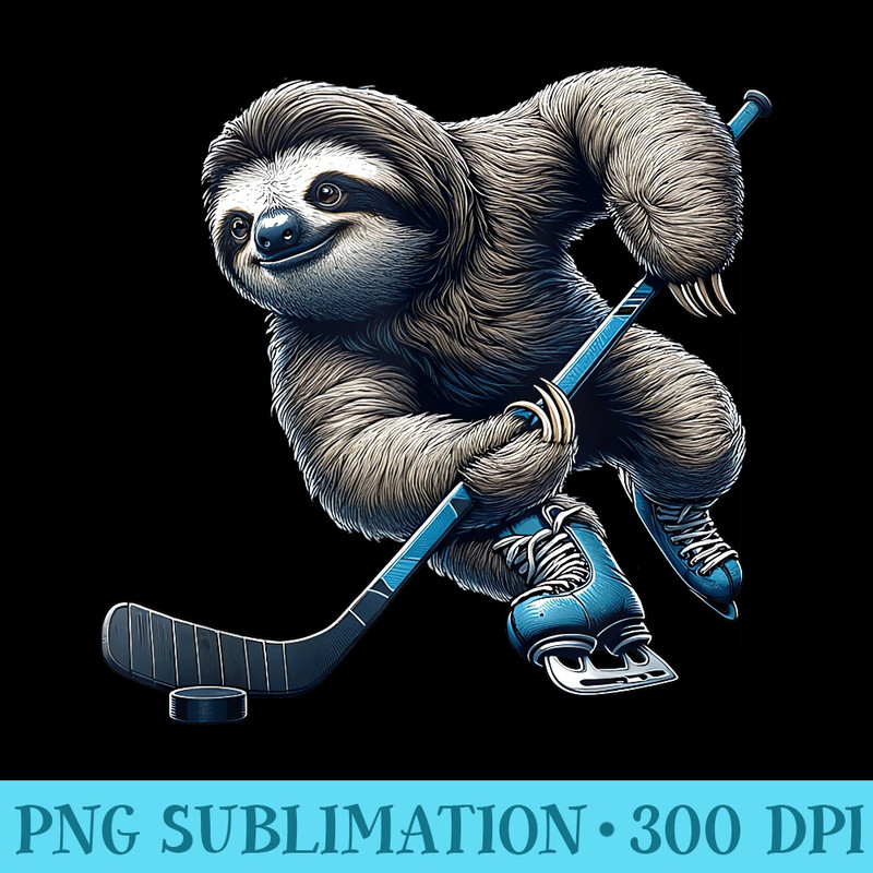 Sloth Ice Hockey Player Animal Lover - PNG Image Download - High Resolution And Print-Ready Designs
