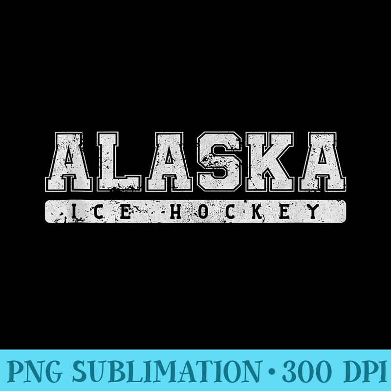 Alaska Ice Hockey White Vintage Text - PNG Image Download - Boost Your Success with this Inspirational PNG Download