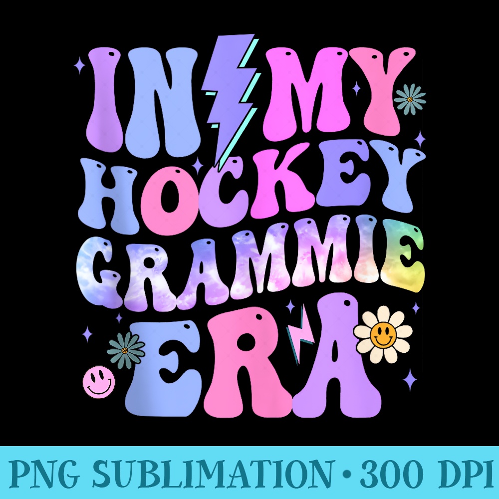Groovy Tie Dye In My Hockey Grammie Era - PNG design downloads - Perfect for Sublimation Art