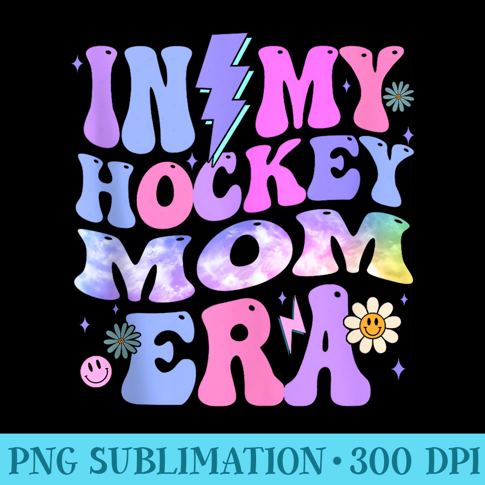 Groovy Tie Dye In My Hockey Mom Era - PNG Download Icon - Versatile And Customizable Designs
