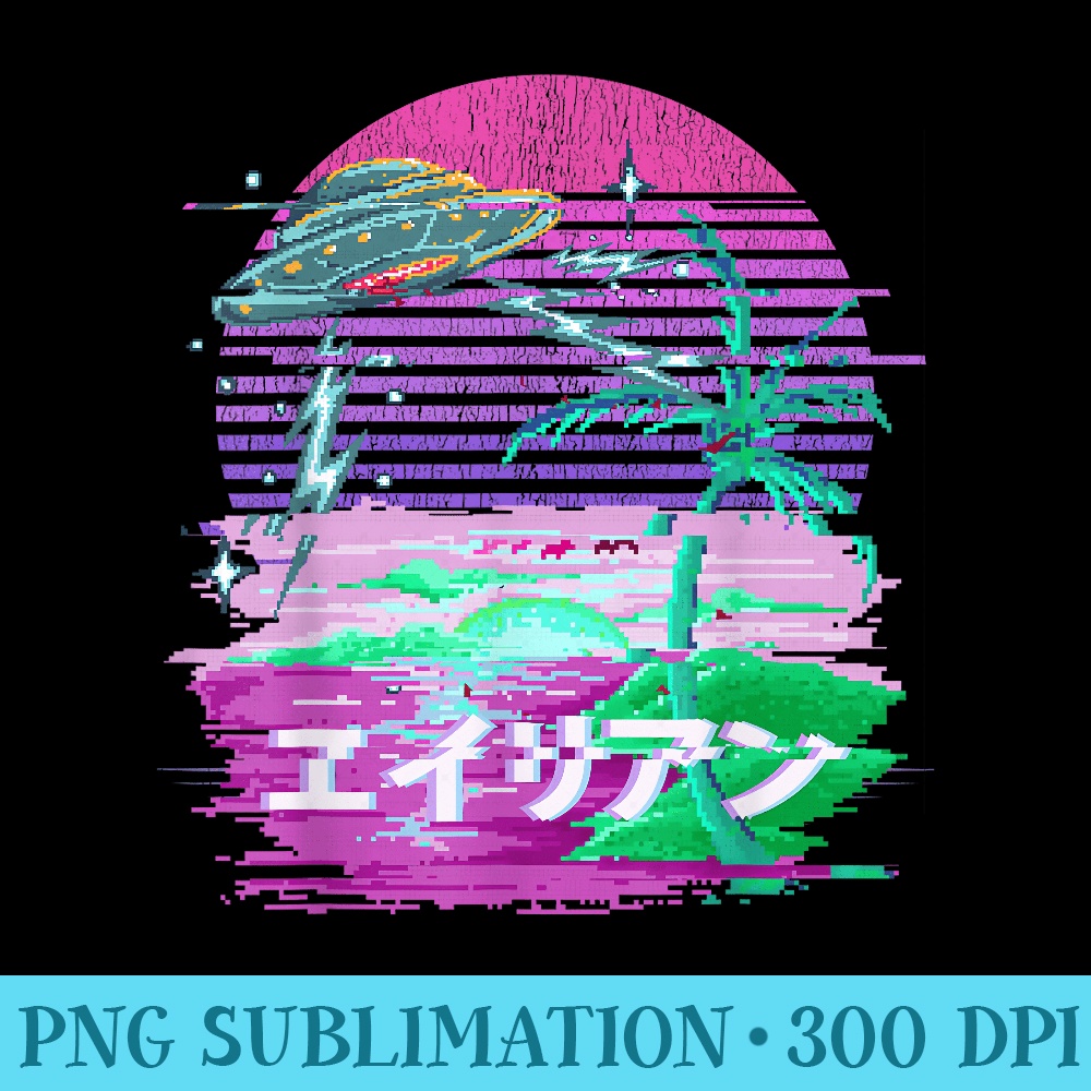 Japanese UFO Alien Vaporwave Retro Pastel Goth Otaku - Transparent Shirt Design - Capture Imagination with Every Detail