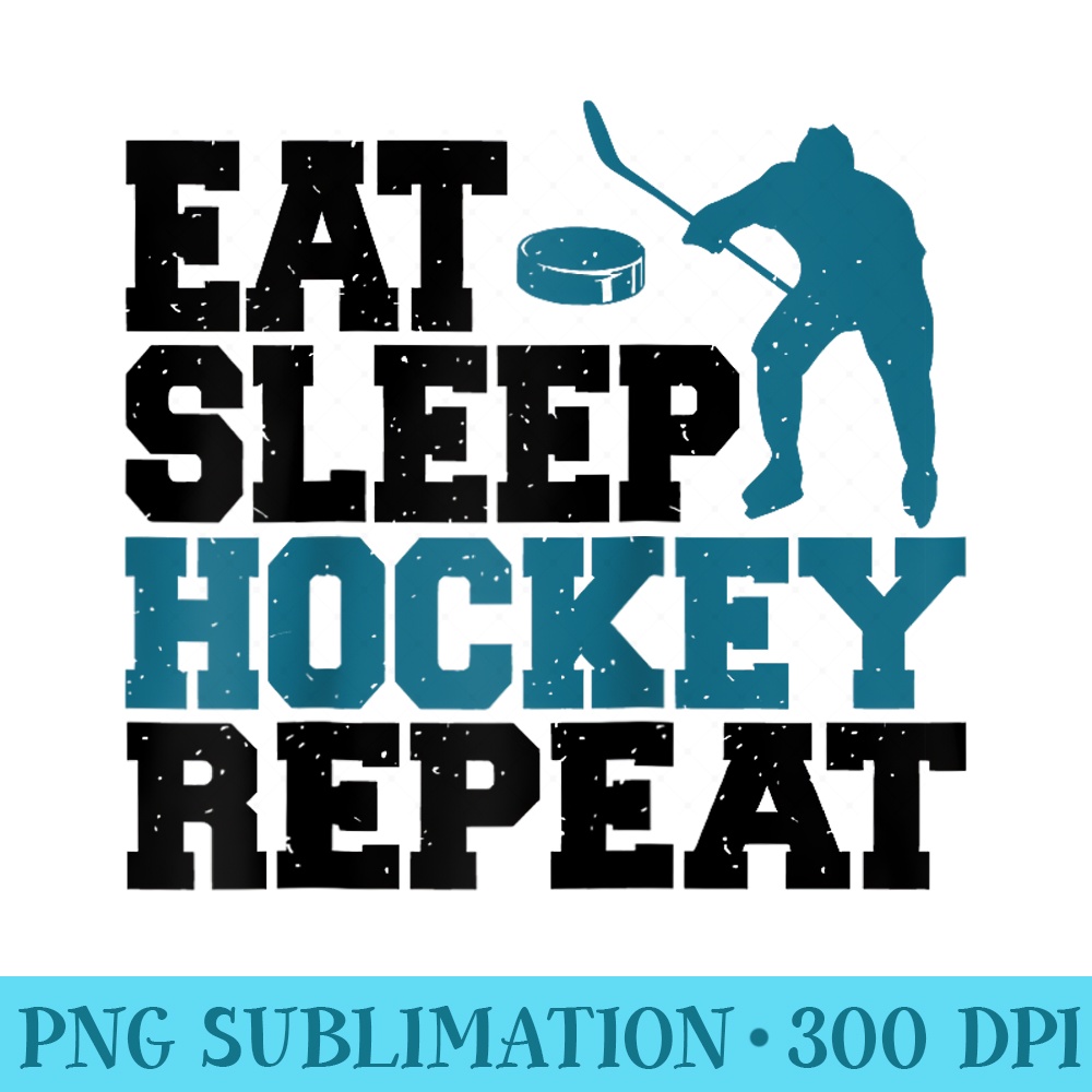 Eat Sleep Hockey Repeat Hockey Lovers Raglan Baseball - PNG Templates Download - Spice Up Your Sublimation Projects