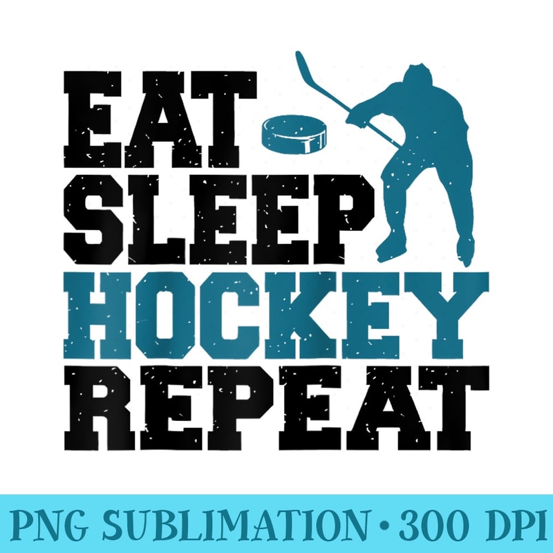 Eat Sleep Hockey Repeat Hockey Lovers Raglan Baseball - PNG Templates Download - Spice Up Your Sublimation Projects