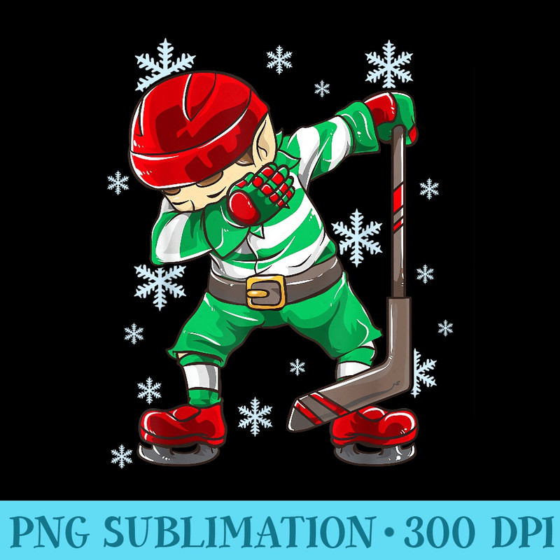 Christmas Dabbing Ice Hockey Elf Squad Girls - Free PNG Download - Spice Up Your Sublimation Projects