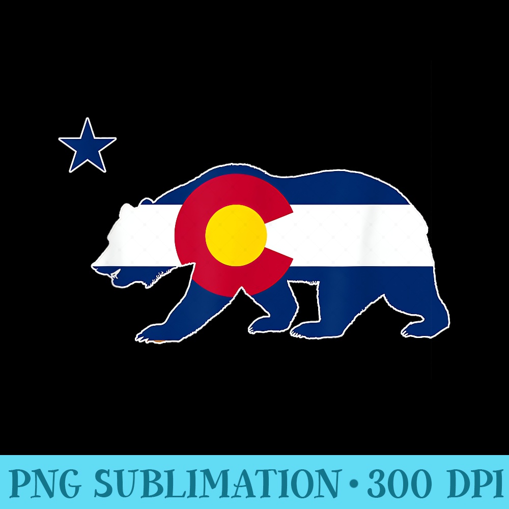 Colorado State Flag Over California Bear - PNG design assets - Transform Your Sublimation Creations