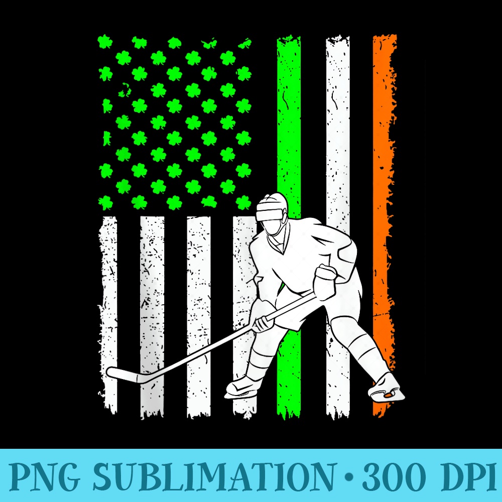 Patriotic Irish American Flag Hockey St Patricks Day - Download Transparent PNG Images - Instantly Transform Your Sublimation Projects