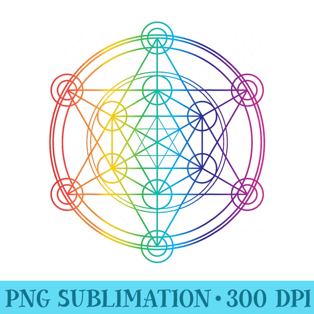 Sacred Geometry Rainbow Tshirt Flower Of Life - Sublimation graphics PNG - Unleash Your Inner Rebellion