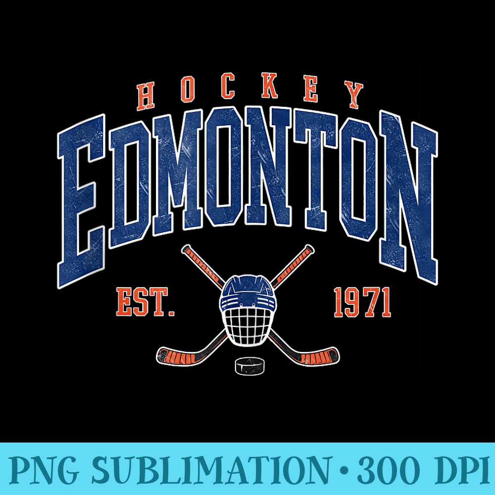 Edmonton Hockey Vintage Gameday Hockey lover ED1654 - High Quality PNG files - Instantly Transform Your Sublimation Projects