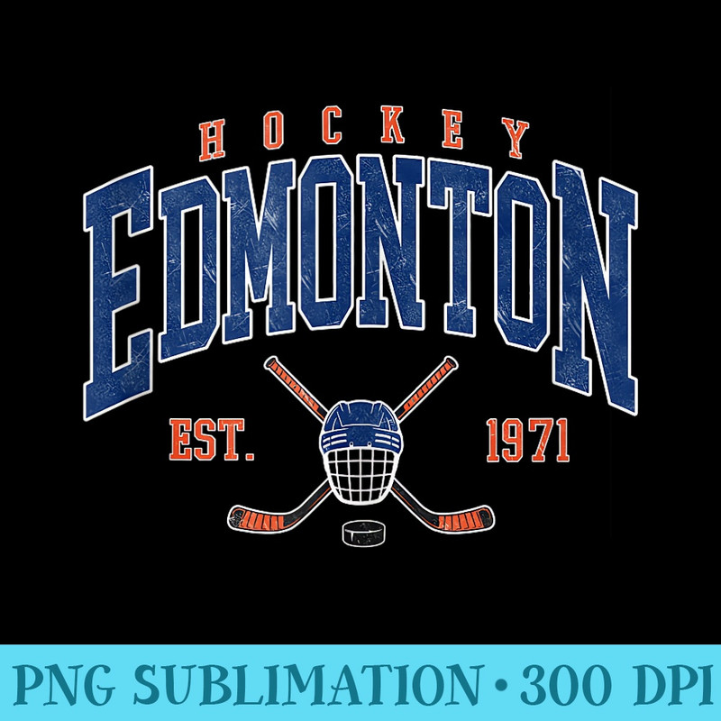 Edmonton Hockey Vintage Gameday Hockey lover ED1654 - High Quality PNG files - Instantly Transform Your Sublimation Projects