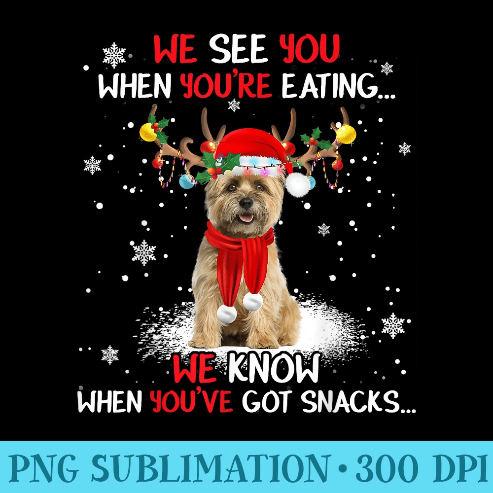 Santa Cairn Terrier Reindeer Light Christmas Pajama - Transparent PNG Download - Boost Your Success with this Inspirational PNG Download
