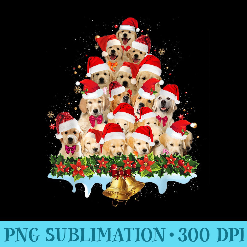 Christmas Golden Retriever XMAS Dog Santa Hat Pet Lovers - PNG Download - Easy-To-Print And User-Friendly Designs