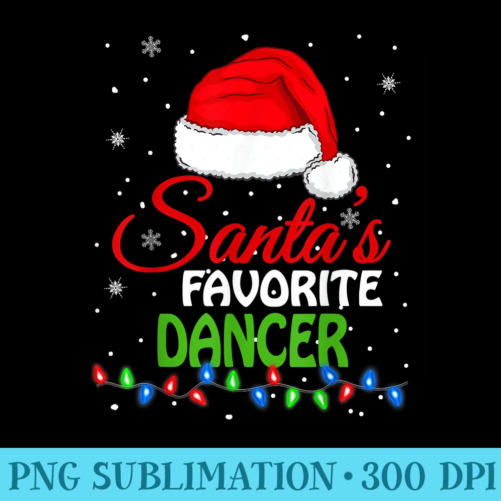 Santas Favorite Dancer Santa Hat Lights. Funny Christmas - PNG Download Transparent Background - Enhance Your Apparel with Stunning Detail